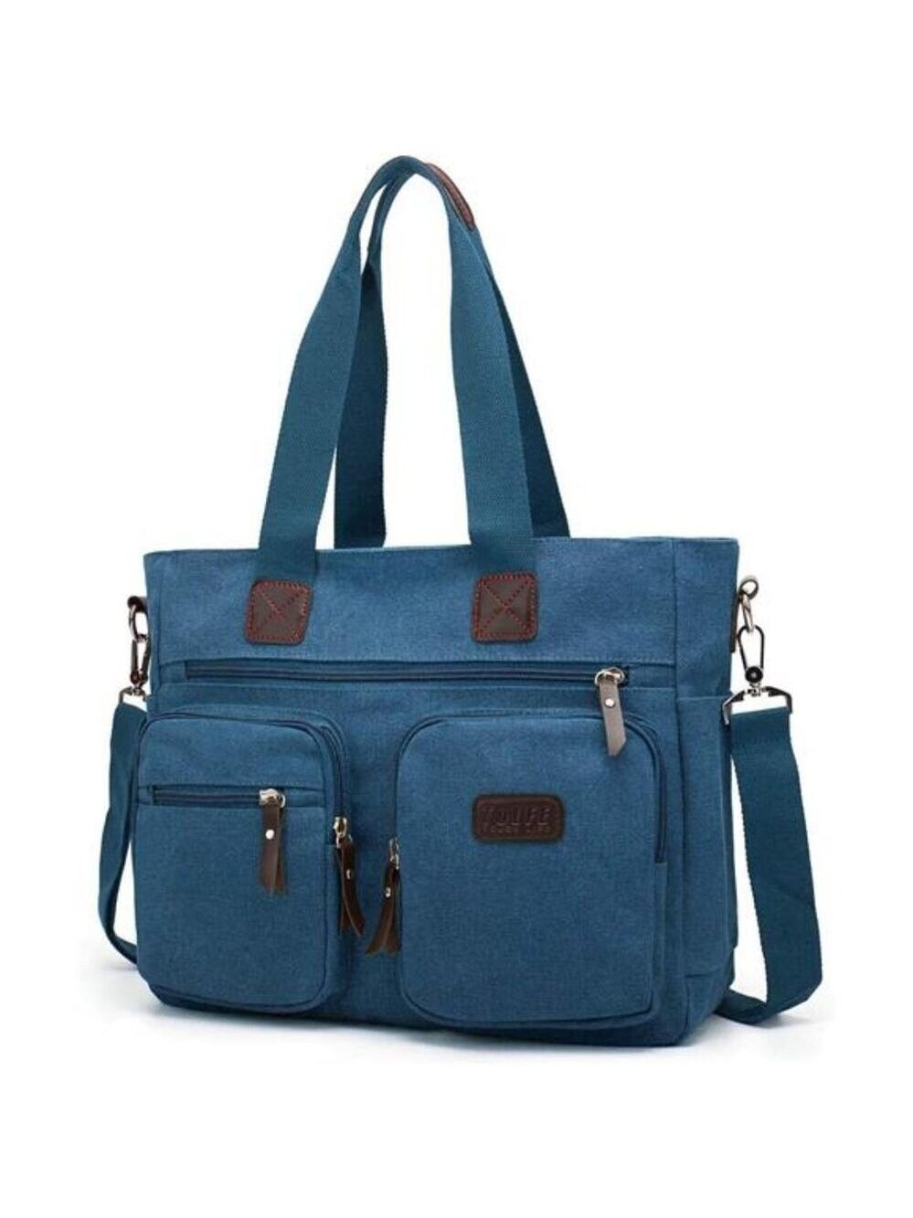 Womens Canvas Handbag Top Handle Satchel Tote Shoulder Bag Crossbody Work Bag